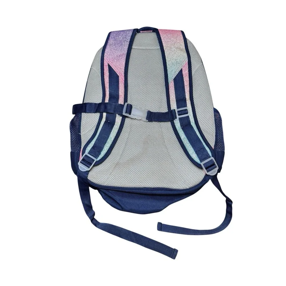 Pottery Barn Kids Large Mackenzie Backpack Rainbow Ombre Sparkle Glitter GUC